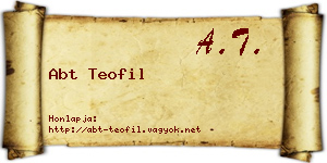 Abt Teofil névjegykártya